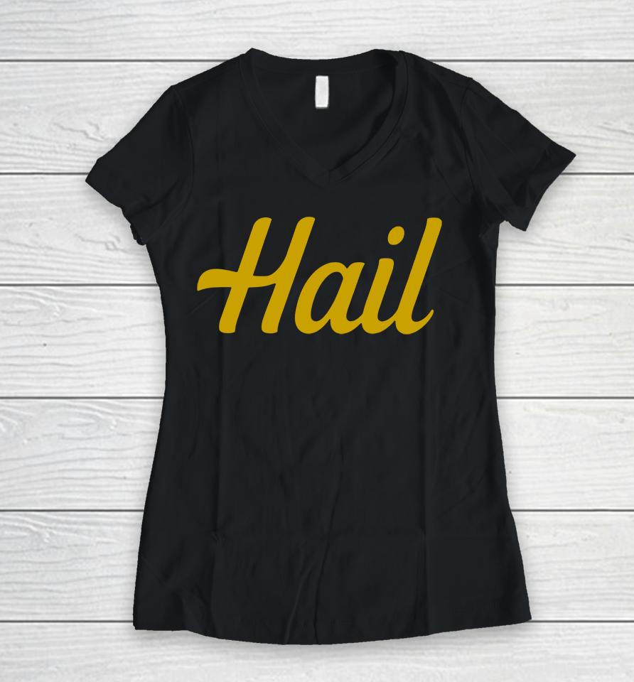 Michigan Wolverines Football Hail Women V-Neck T-Shirt