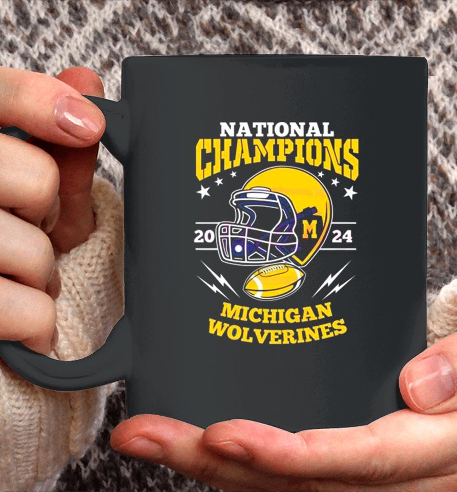 Michigan Wolverines Football Helmet National Champions 2024 Coffee Mug
