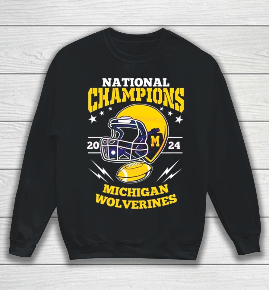 Michigan Wolverines Football Helmet National Champions 2024 Sweatshirt