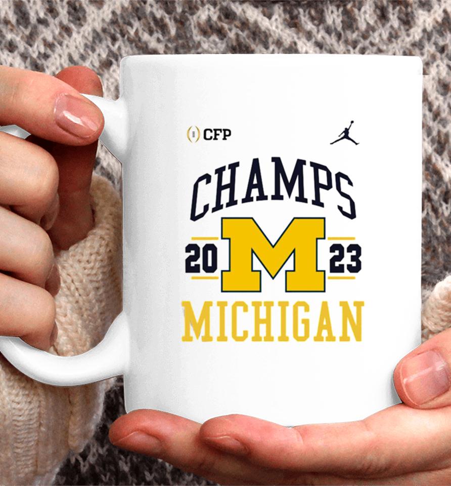 Michigan Wolverines Football Playoff 2023 National Champions Retro Coffee Mug
