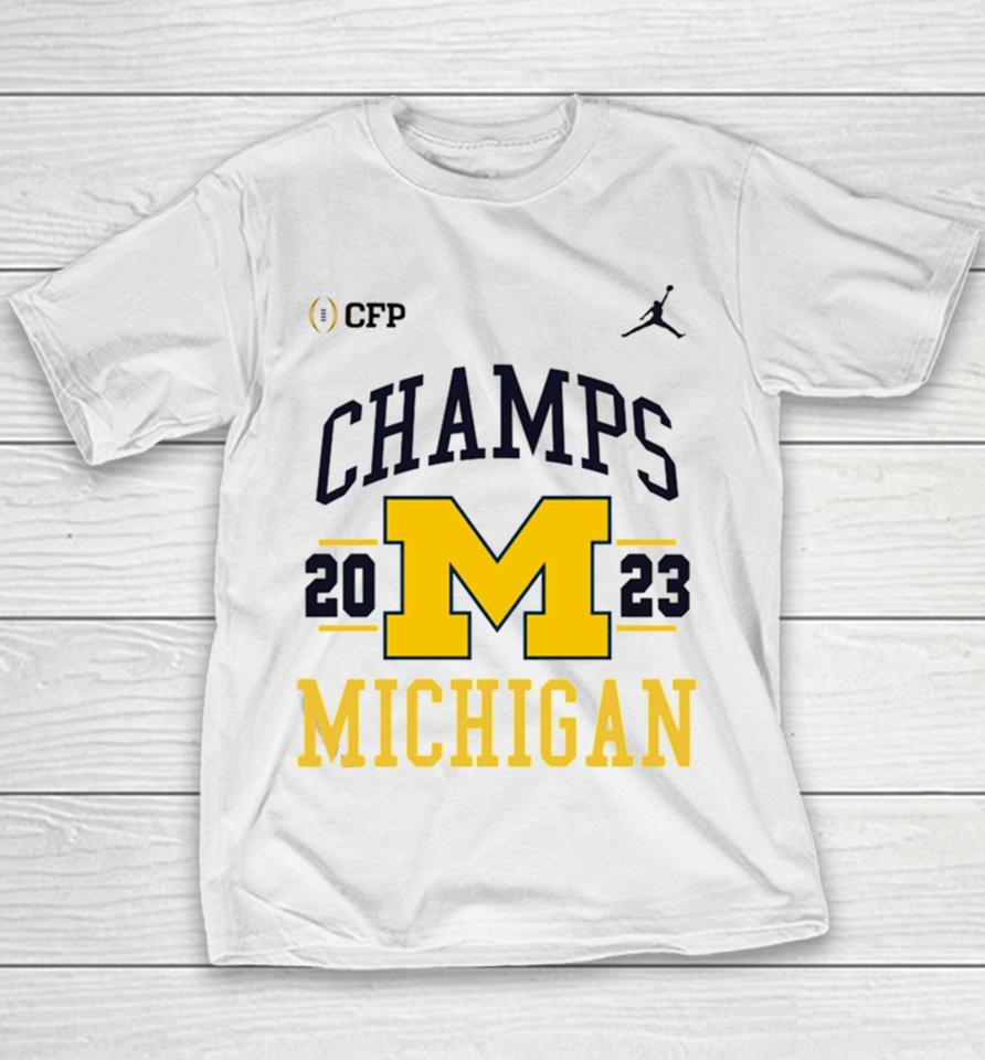 Michigan Wolverines Football Playoff 2023 National Champions Retro Youth T-Shirt