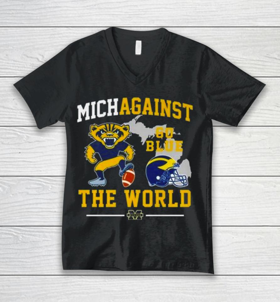 Michigan Wolverines Go Blue Vs The World 2024 Unisex V-Neck T-Shirt