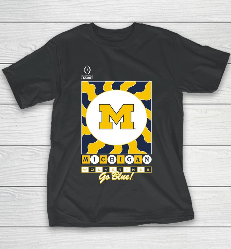 Michigan Wolverines Jordan Brand College Football Playoff 2022 Fiesta Bowl Media Night Youth T-Shirt