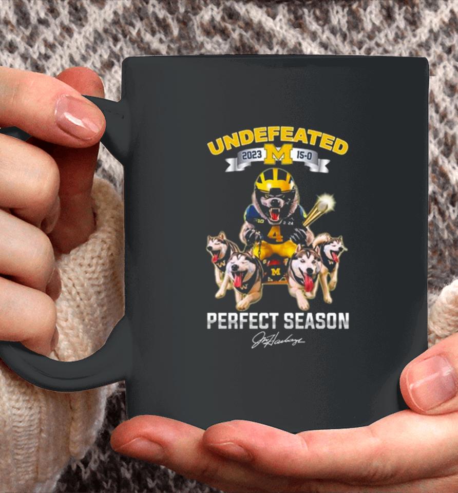 Michigan Wolverines Mascot Football Undefeated 2023 15 0 Perfect Season Coffee Mug