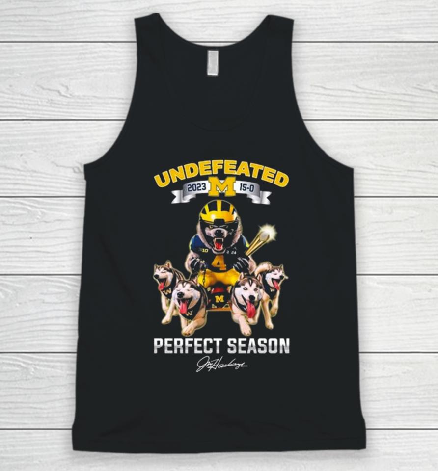 Michigan Wolverines Mascot Football Undefeated 2023 15 0 Perfect Season Unisex Tank Top