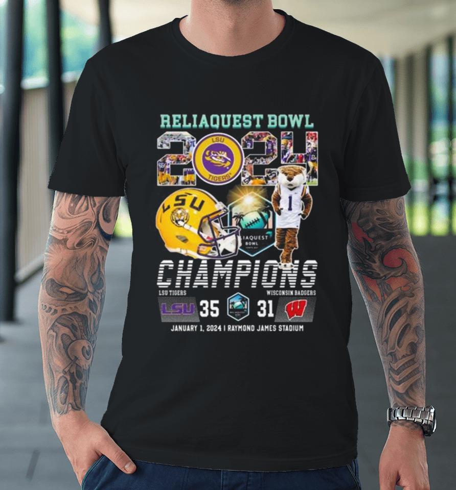 Michigan Wolverines Mascot Reliaquest Bowl 2024 Champions Premium T-Shirt