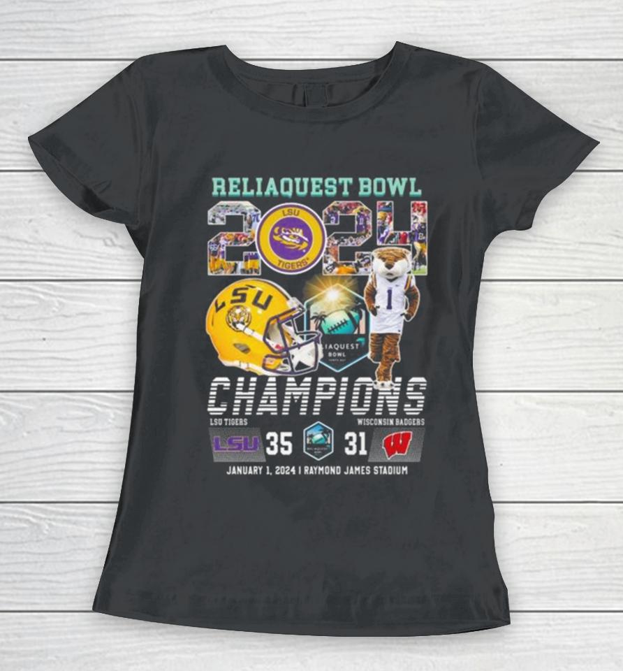 Michigan Wolverines Mascot Reliaquest Bowl 2024 Champions Women T-Shirt