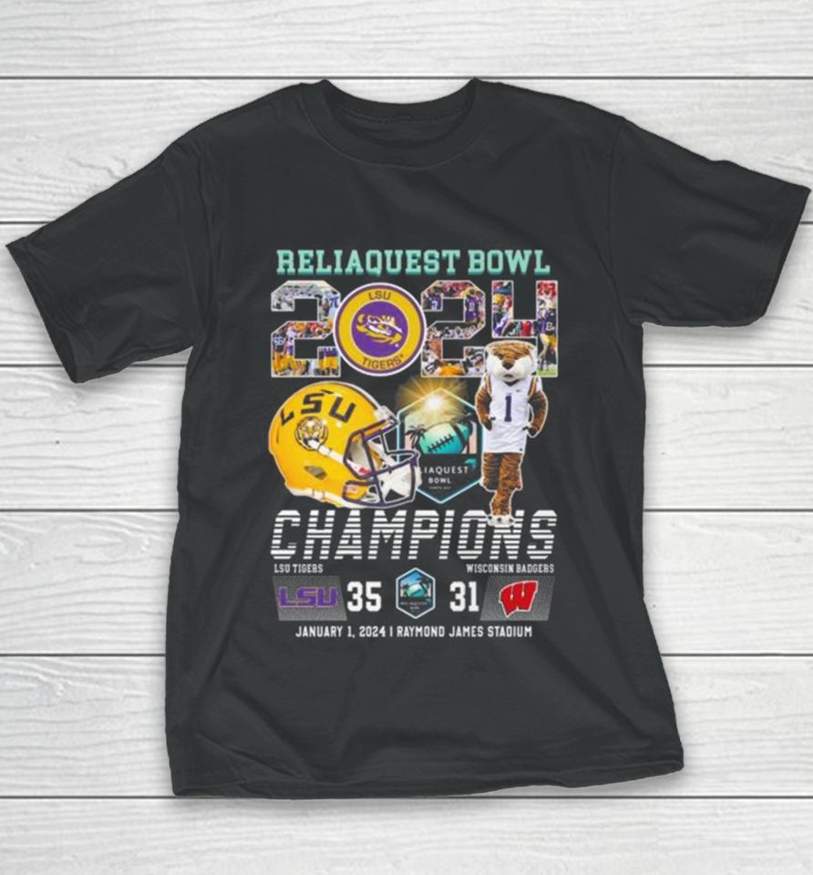 Michigan Wolverines Mascot Reliaquest Bowl 2024 Champions Youth T-Shirt