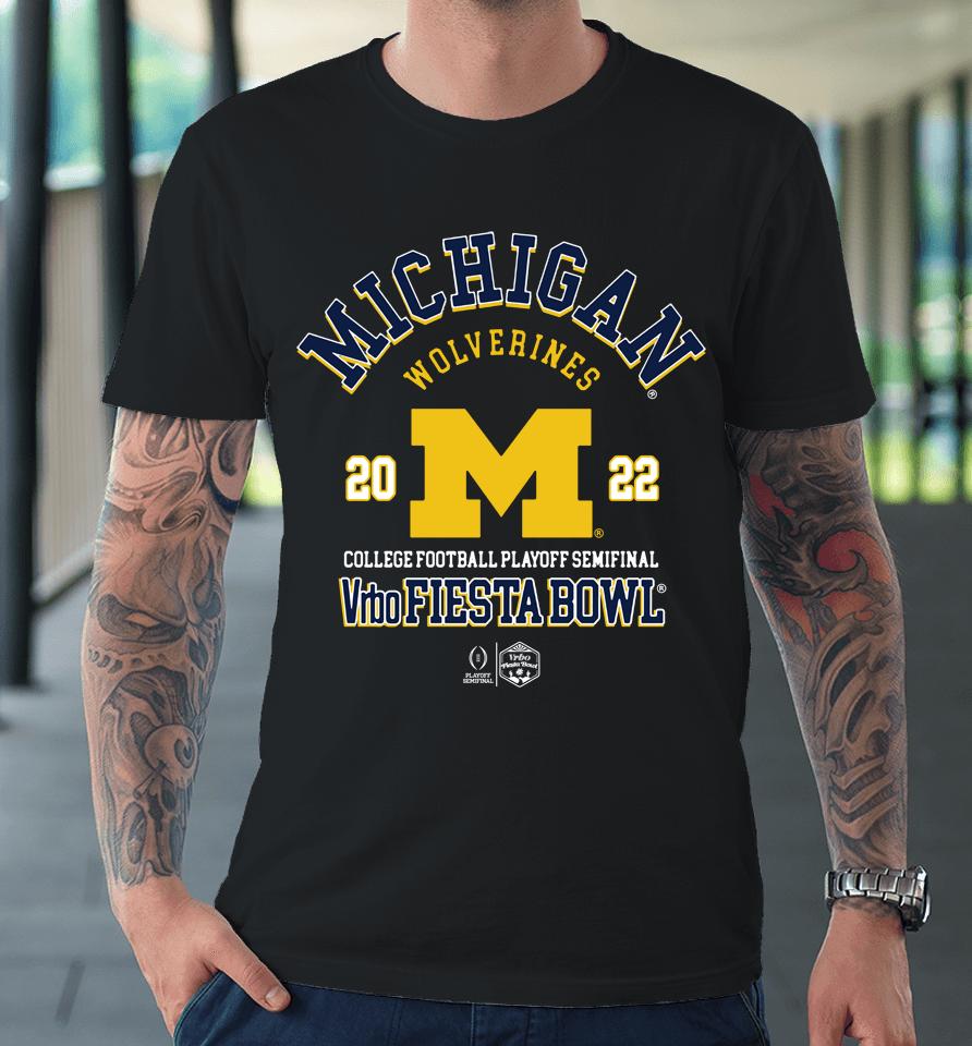 Michigan Wolverines Navy Blue 2022 College Football Playoff Bound Fashion Premium T-Shirt