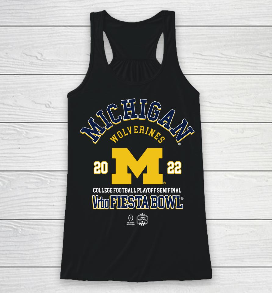 Michigan Wolverines Navy Blue 2022 College Football Playoff Bound Fashion Racerback Tank