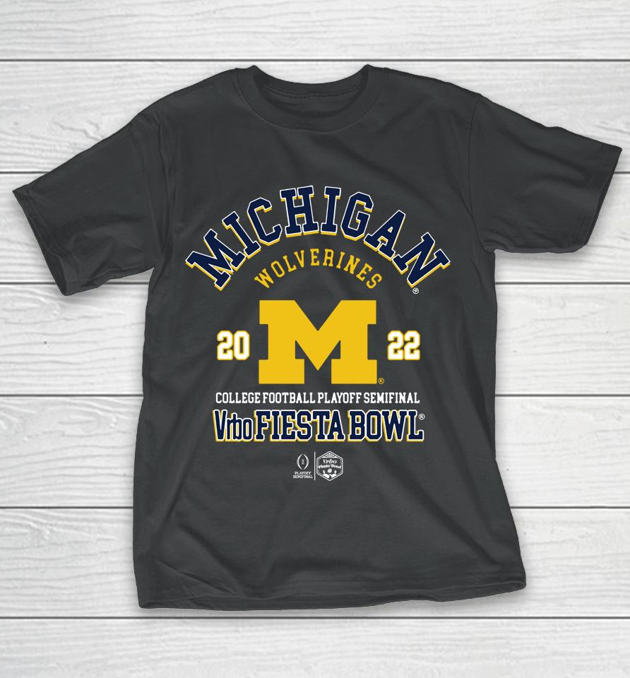Michigan Wolverines Navy Blue 2022 College Football Playoff Bound Fashion T-Shirt
