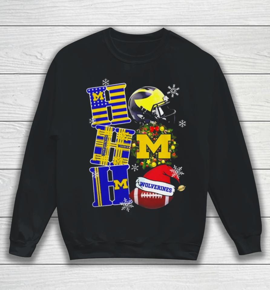 Michigan Wolverines Ncaa Ho Ho Ho Christmas Sweatshirt