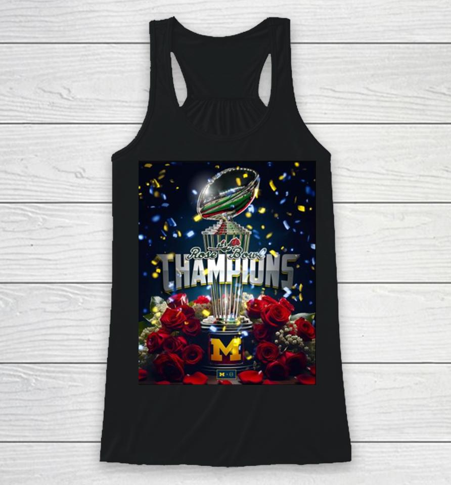 Michigan Wolverines Rose Bowl Champions Are Maize And Blue 2024 Trophy Racerback Tank