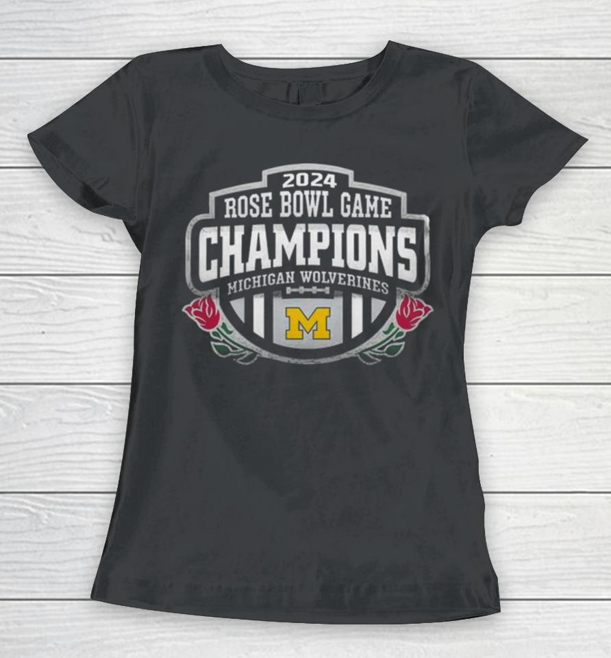 Michigan Wolverines Rose Bowl Game Champions 2024 Women T-Shirt