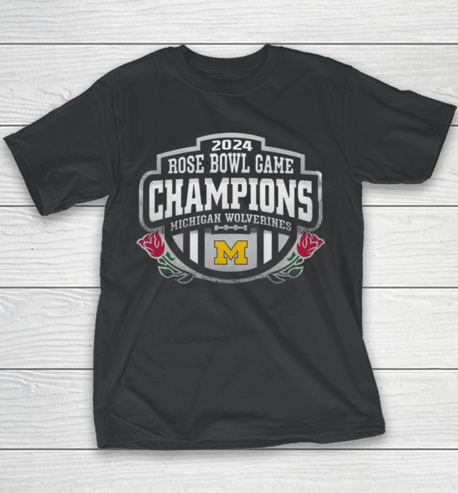 Michigan Wolverines Rose Bowl Game Champions 2024 Youth T-Shirt