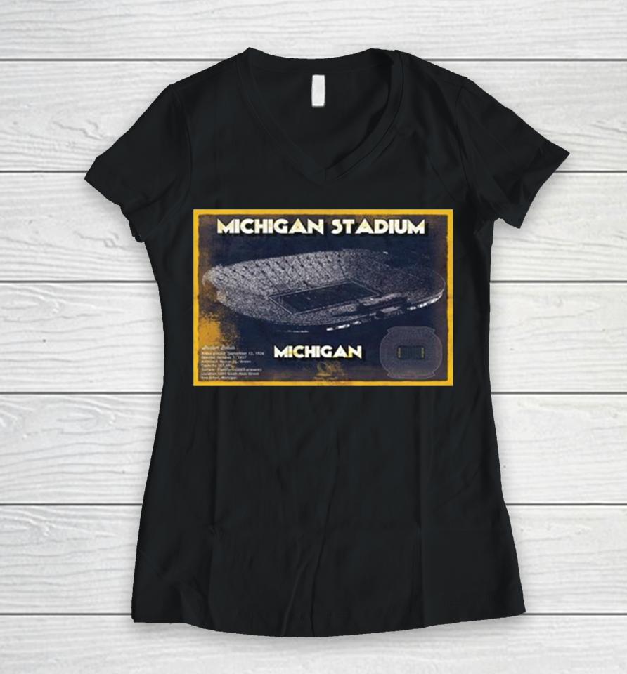 Michigan Wolverines Stadium Best Place For The College Football National Champions Women V-Neck T-Shirt