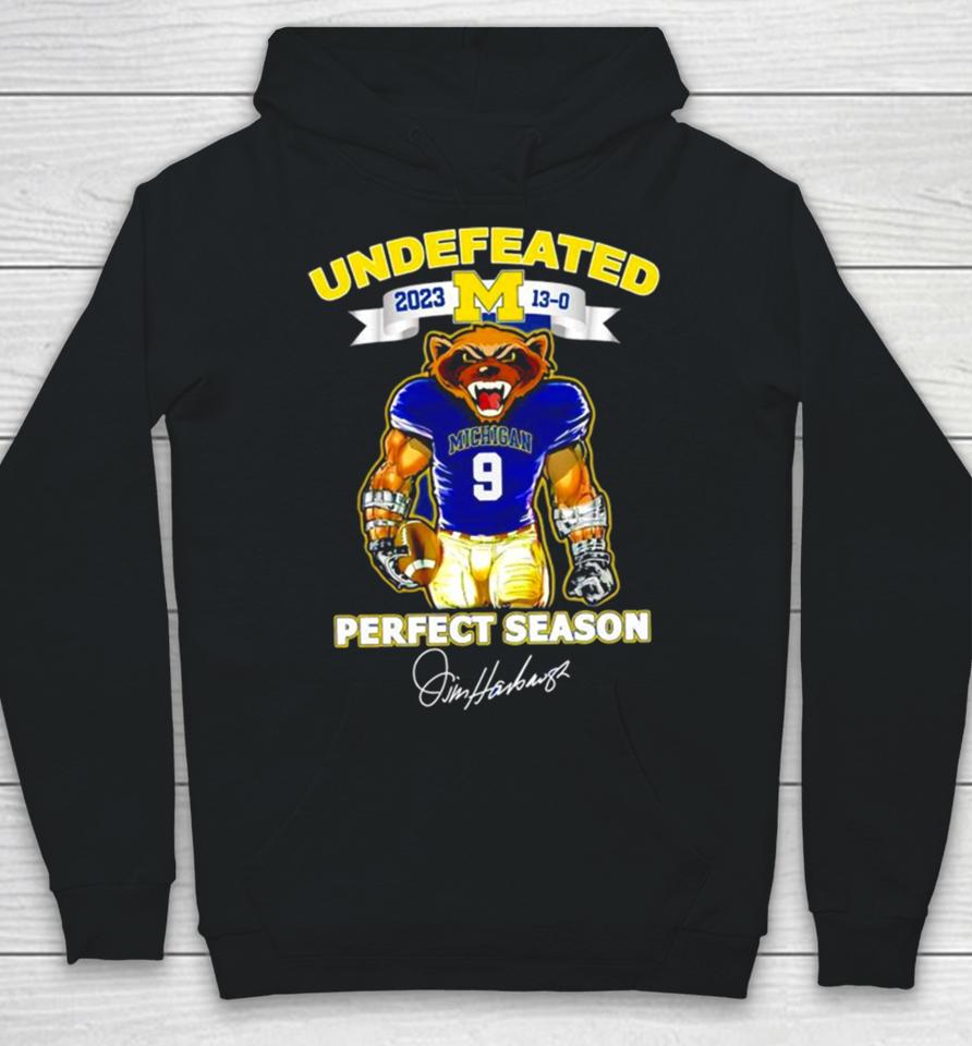 Michigan Wolverines Undefeated Perfect Season Jim Harbaugh Signatures Hoodie