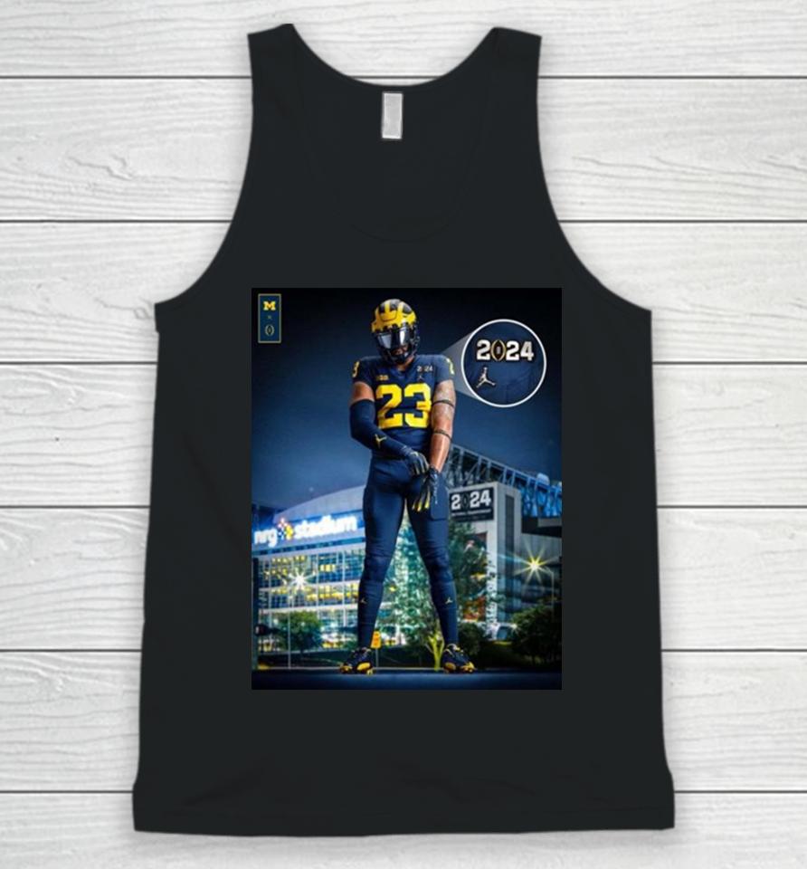 Michigan Wolverines With Uniform In Cfp National Championship 2024 Unisex Tank Top