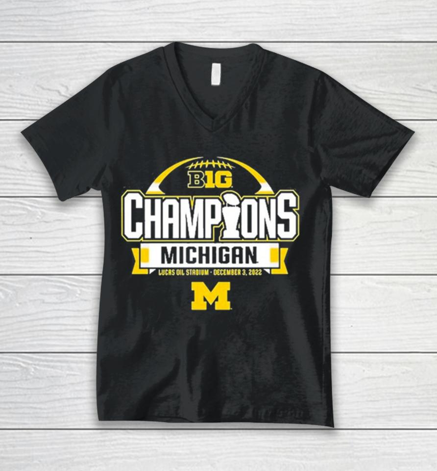 Michigan Wolverines Women’s 2023 Big 10 Football Conference Champions Unisex V-Neck T-Shirt