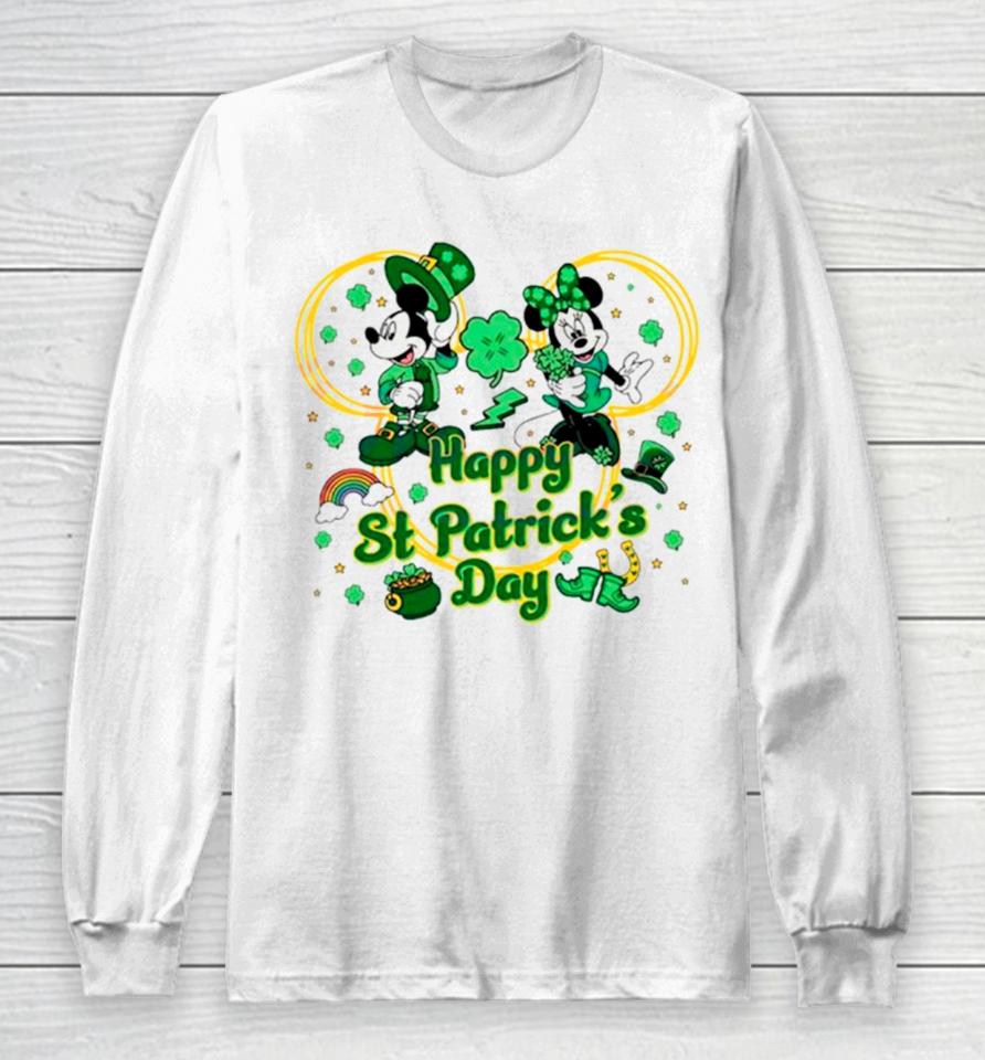 Mickey And Minnie Happy St Patrick’s Day Long Sleeve T-Shirt