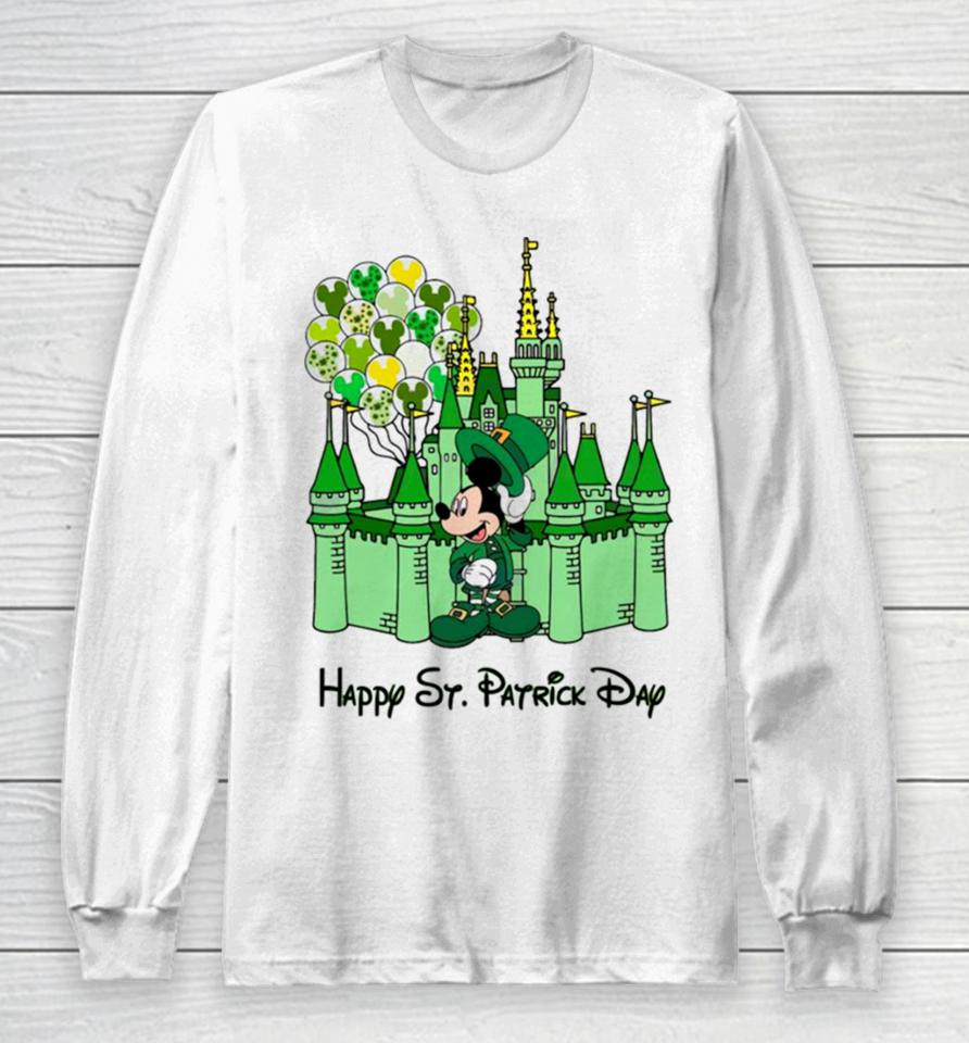 Mickey Castle Disney Happy St. Patrick’s Day Long Sleeve T-Shirt