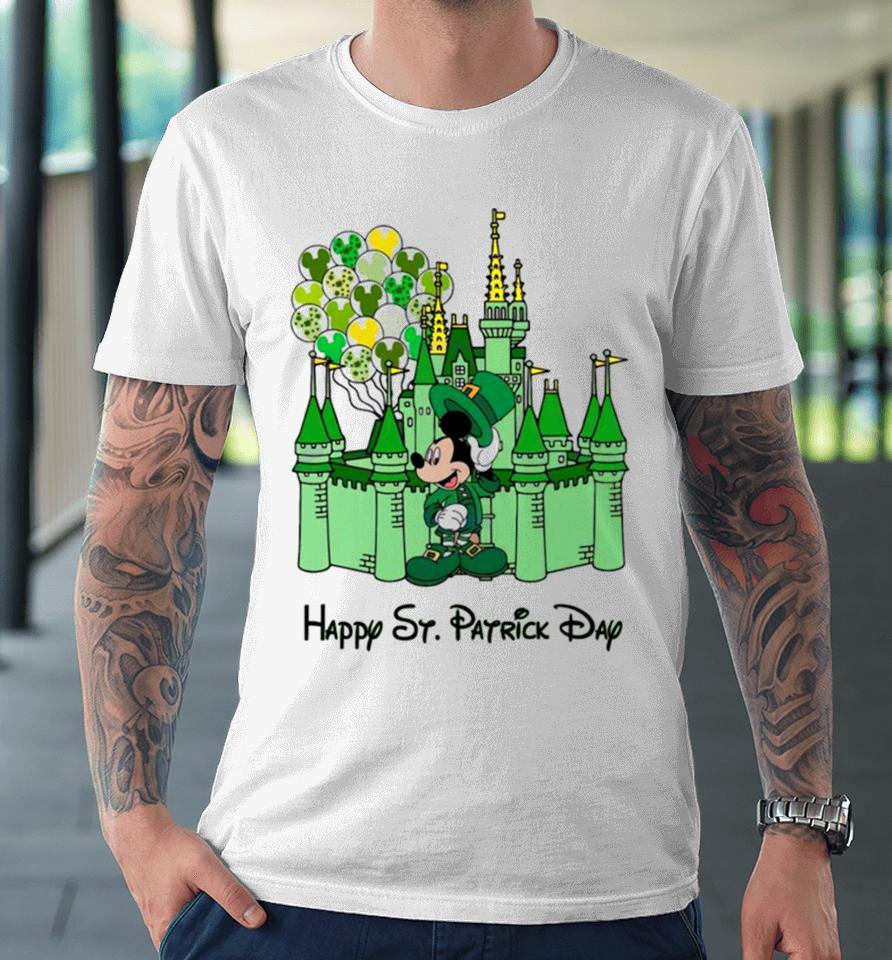Mickey Castle Disney Happy St. Patrick’s Day Premium T-Shirt