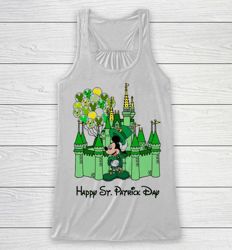 Mickey Castle Disney Happy St. Patrick’s Day Racerback Tank