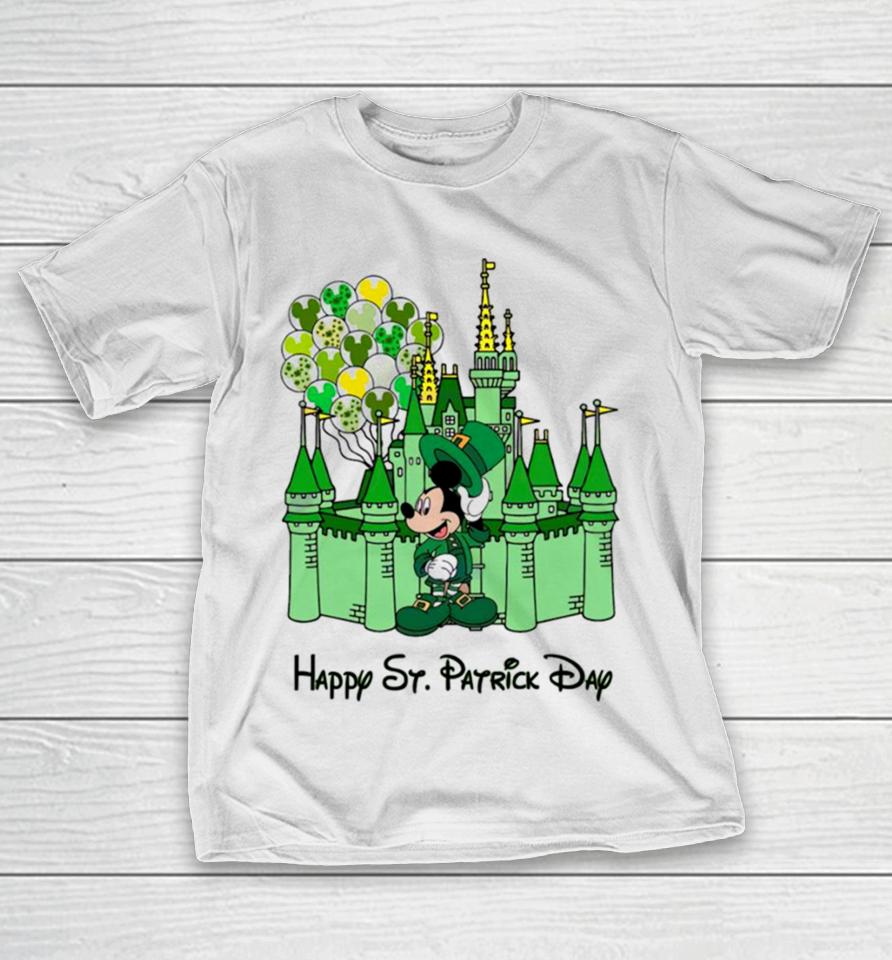 Mickey Castle Disney Happy St. Patrick’s Day T-Shirt