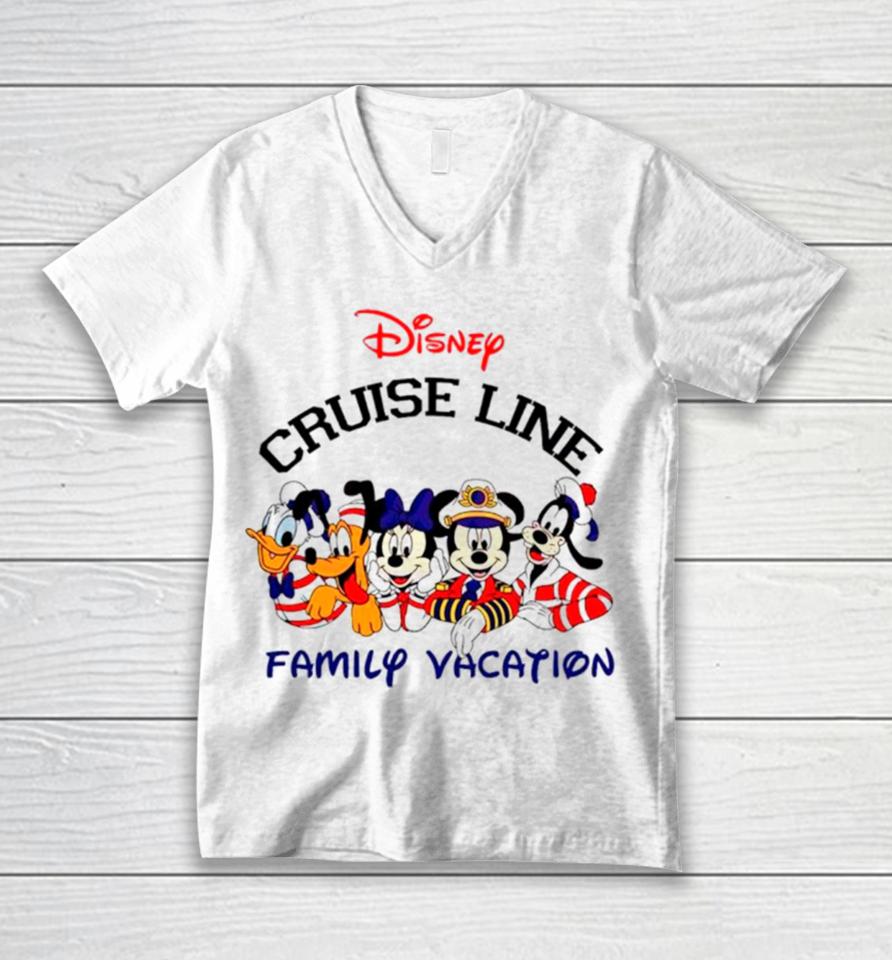 Mickey Friends Disney Cruise Line Family Vacation Unisex V-Neck T-Shirt