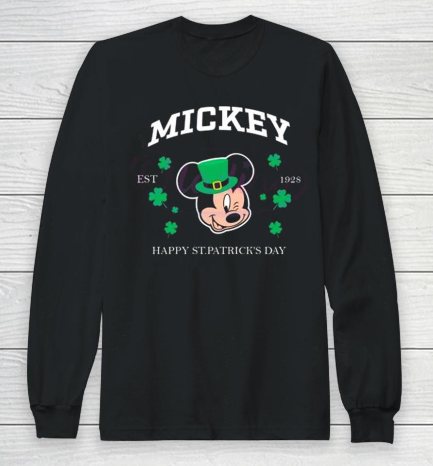 Mickey Happy St Patricks Day Est 1928 Long Sleeve T-Shirt