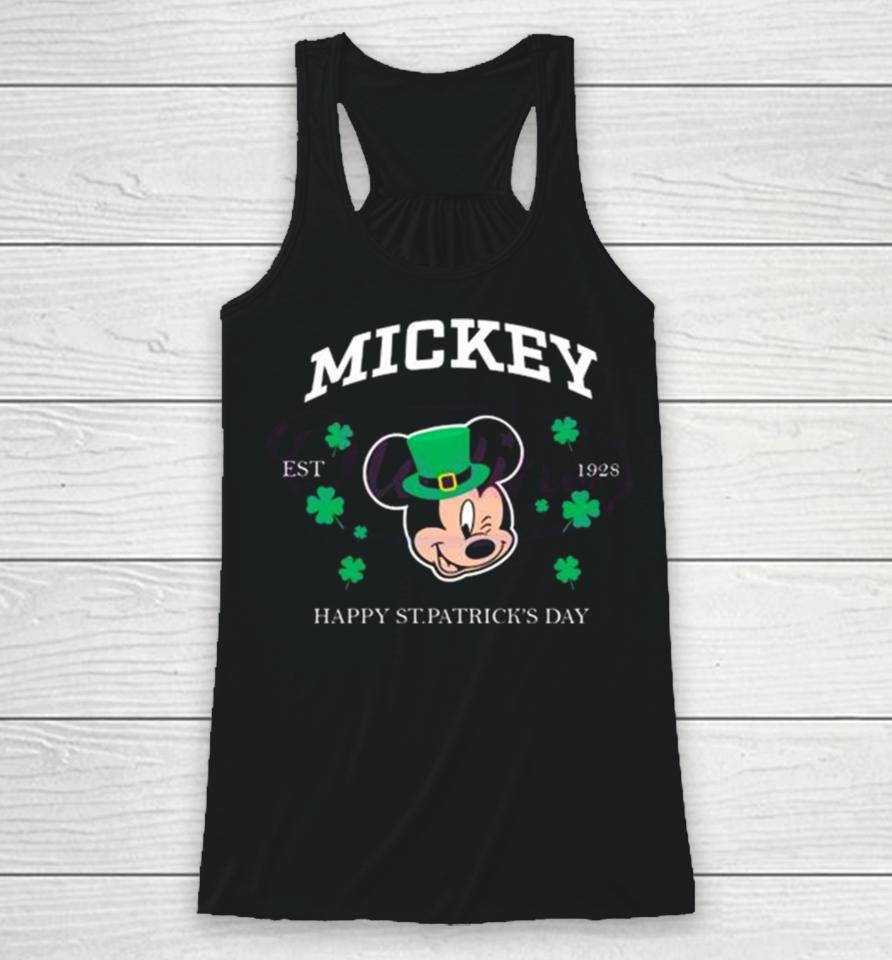 Mickey Happy St Patricks Day Est 1928 Racerback Tank