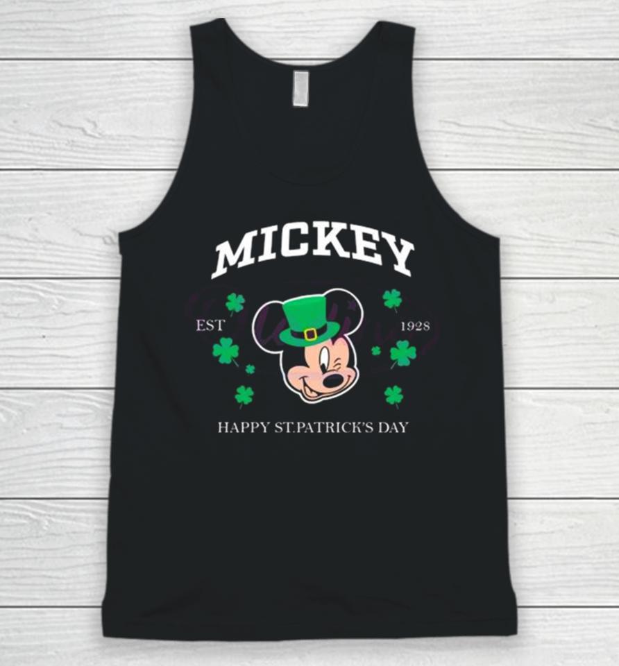 Mickey Happy St Patricks Day Est 1928 Unisex Tank Top