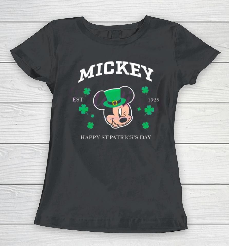 Mickey Happy St Patricks Day Est 1928 Women T-Shirt