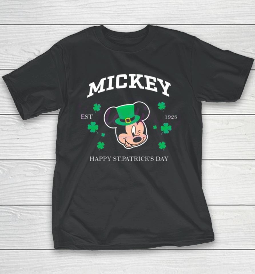 Mickey Happy St Patricks Day Est 1928 Youth T-Shirt