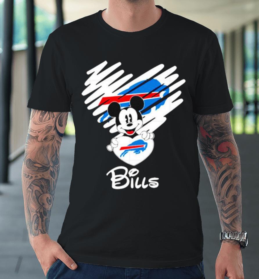 Mickey Heart Buffalo Bills Premium T-Shirt