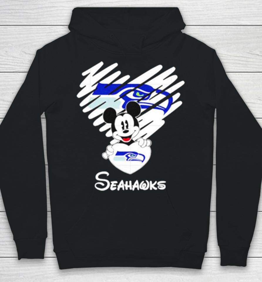 Mickey Heart Seattle Seahawks Hoodie
