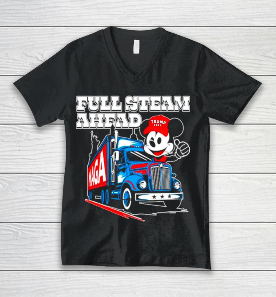 Mickey Maga Full Steam Ahead Truck Remake Unisex V-Neck T-Shirt