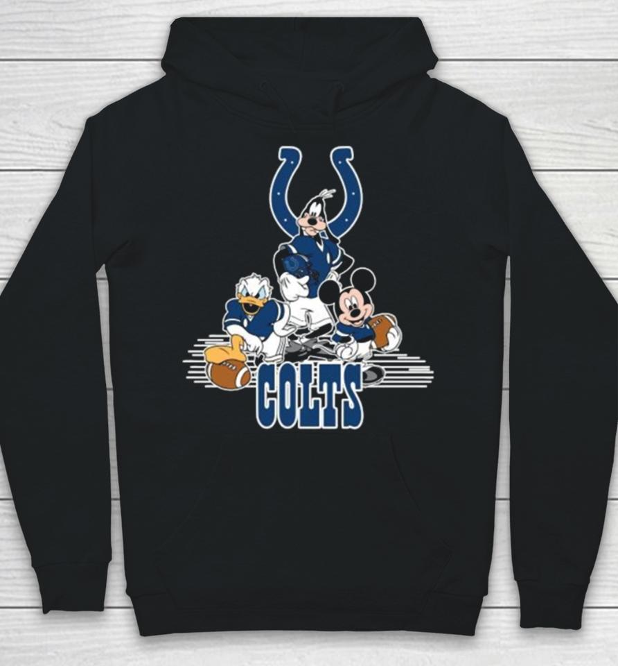 Mickey Mouse Donald Duck Goofy Playing Indianapolis Colts American Football Hoodie