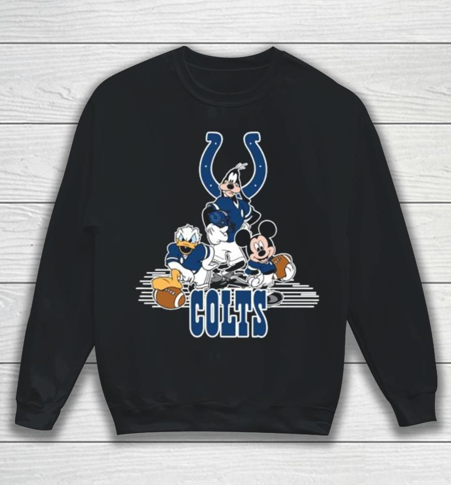 Mickey Mouse Donald Duck Goofy Playing Indianapolis Colts American Football Sweatshirt