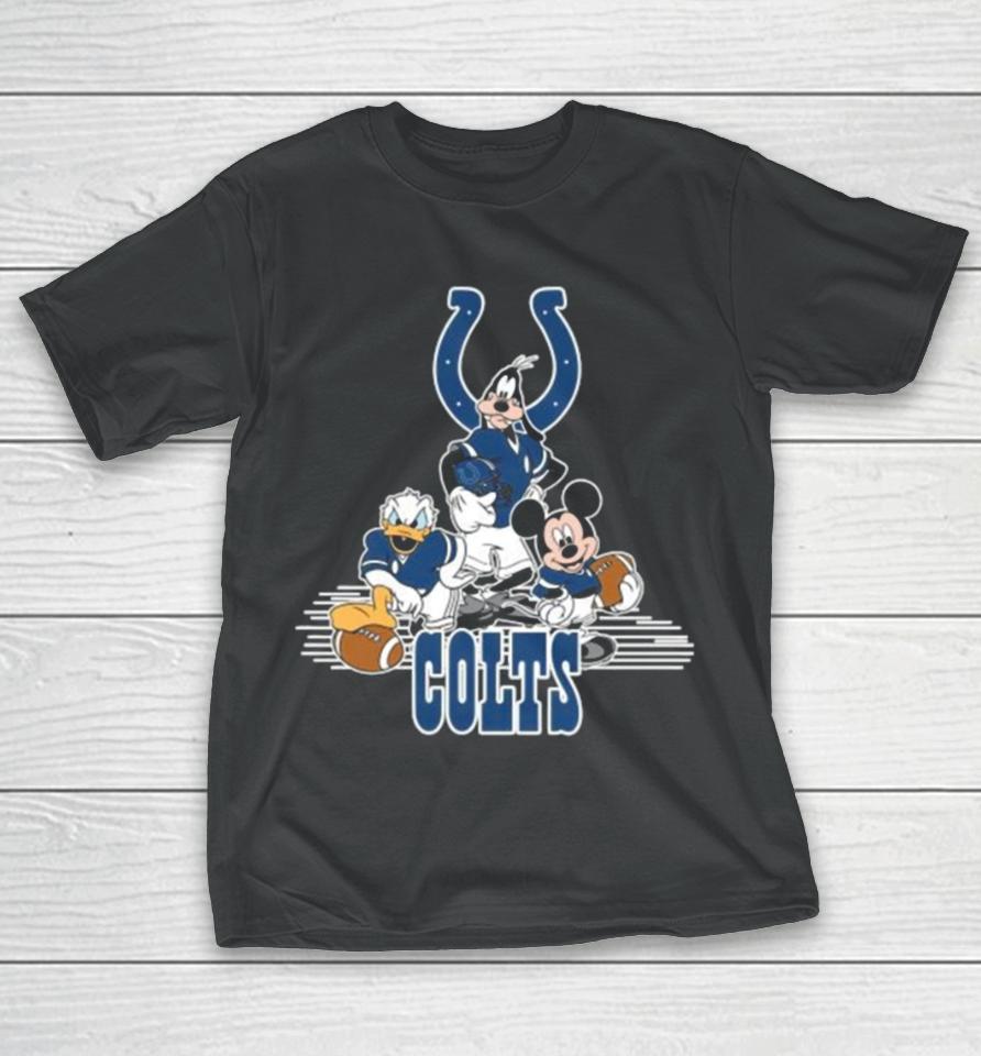 Mickey Mouse Donald Duck Goofy Playing Indianapolis Colts American Football T-Shirt