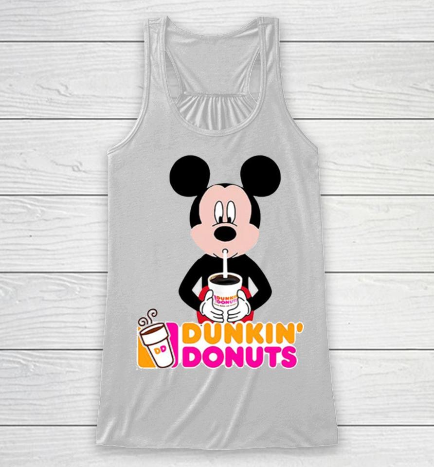 Mickey Mouse Drinking Dunkin’ Donuts Racerback Tank