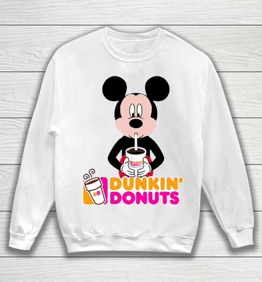 Mickey Mouse Drinking Dunkin’ Donuts Sweatshirt