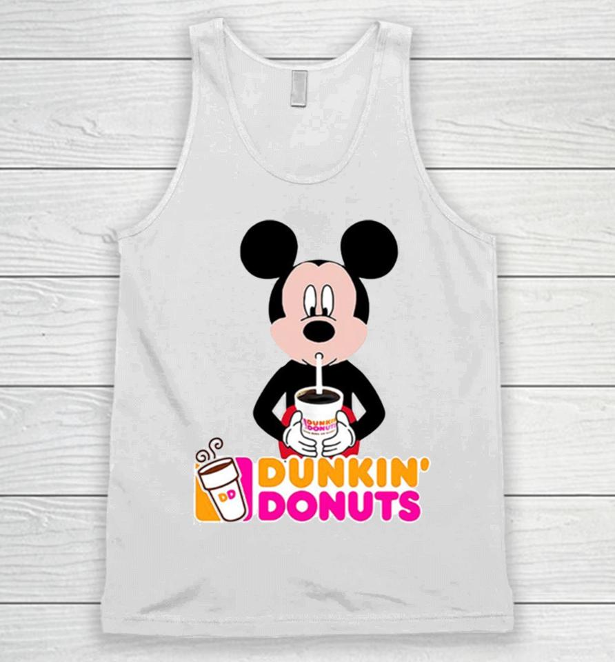 Mickey Mouse Drinking Dunkin’ Donuts Unisex Tank Top