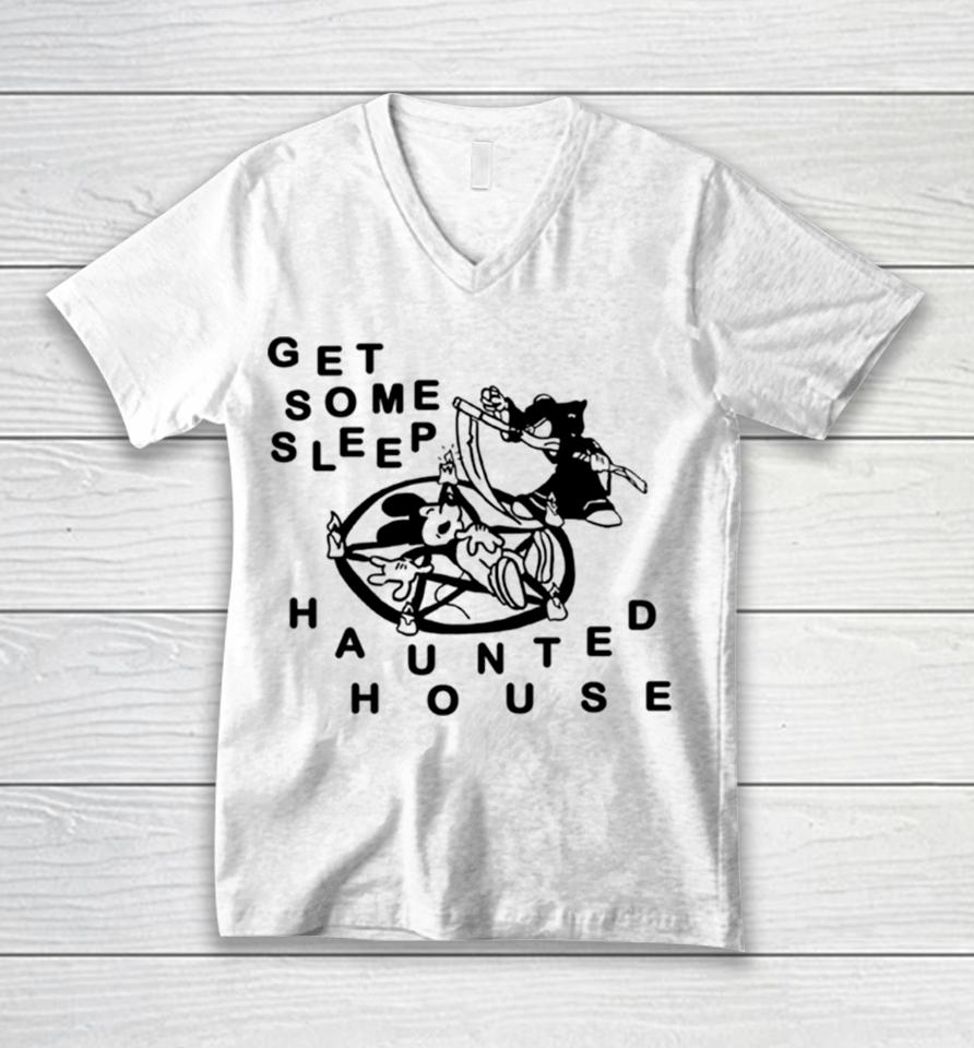 Mickey Mouse Get Some Sleep Haunted House Unisex V-Neck T-Shirt