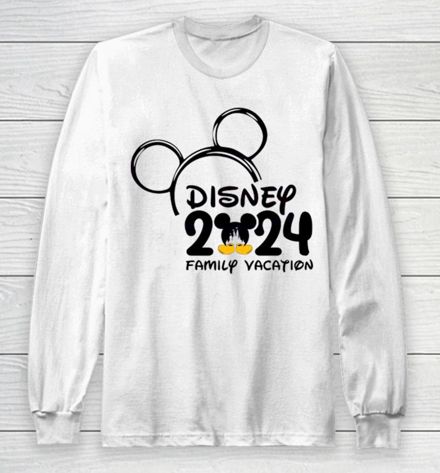 Mickey Mouse Head Disney 2024 Family Vacation Long Sleeve T-Shirt