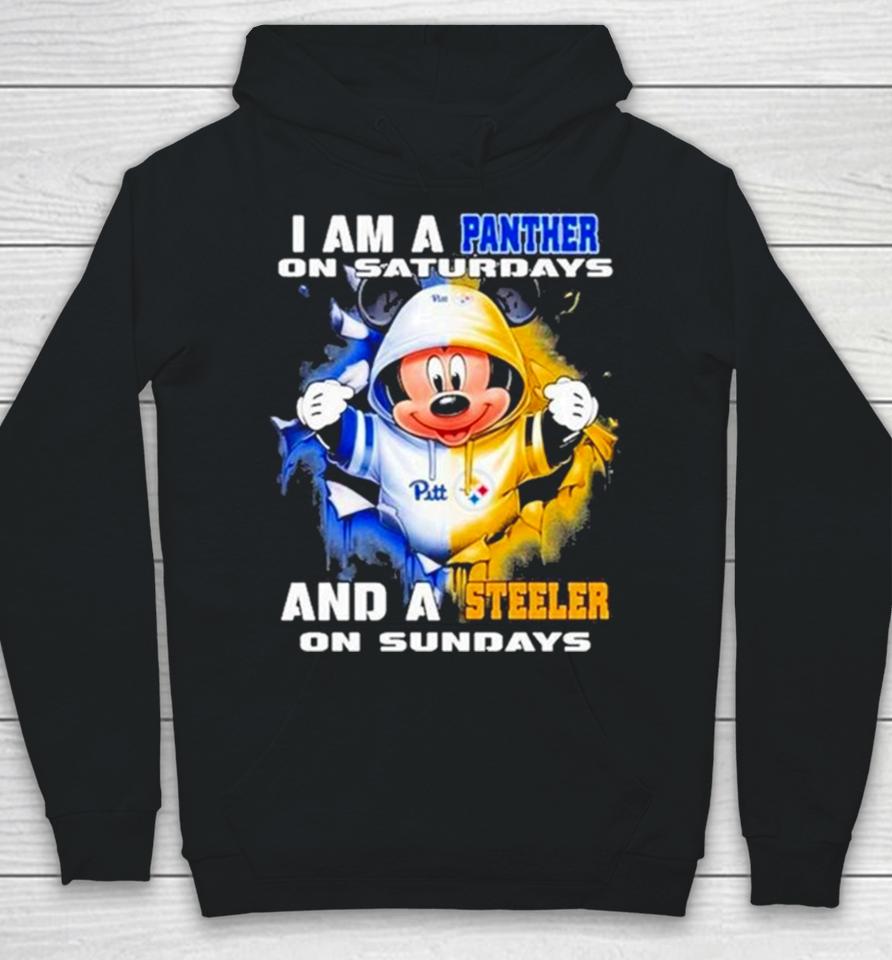 Mickey Mouse I Am A Pittsburgh Panthers On Saturdays And A Pittsburgh Steelers On Sundays Hoodie