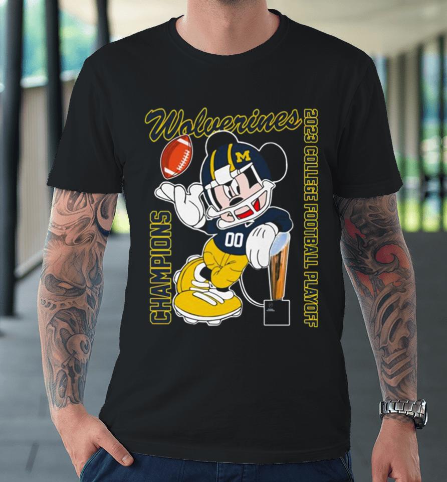 Mickey Mouse Michigan Wolverines 2022 College Football Playoff National Champions Premium T-Shirt