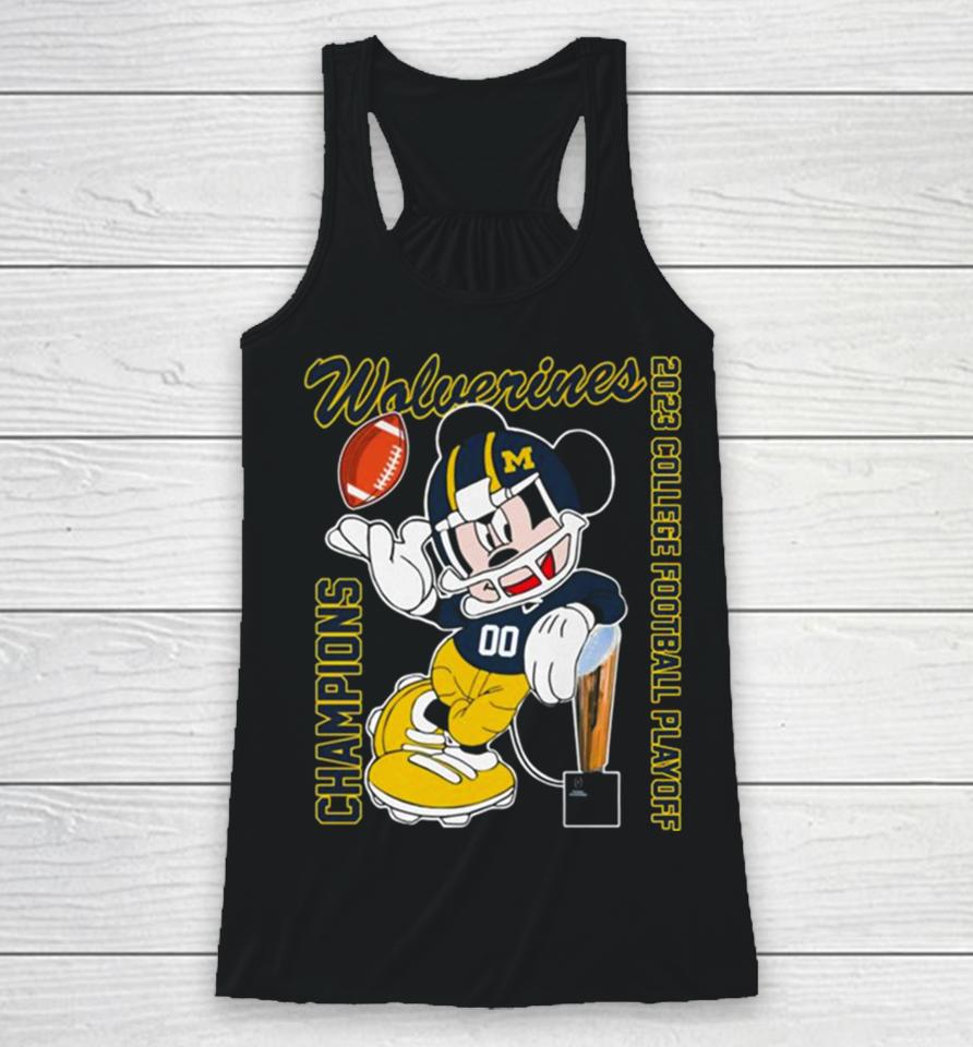 Mickey Mouse Michigan Wolverines 2022 College Football Playoff National Champions Racerback Tank