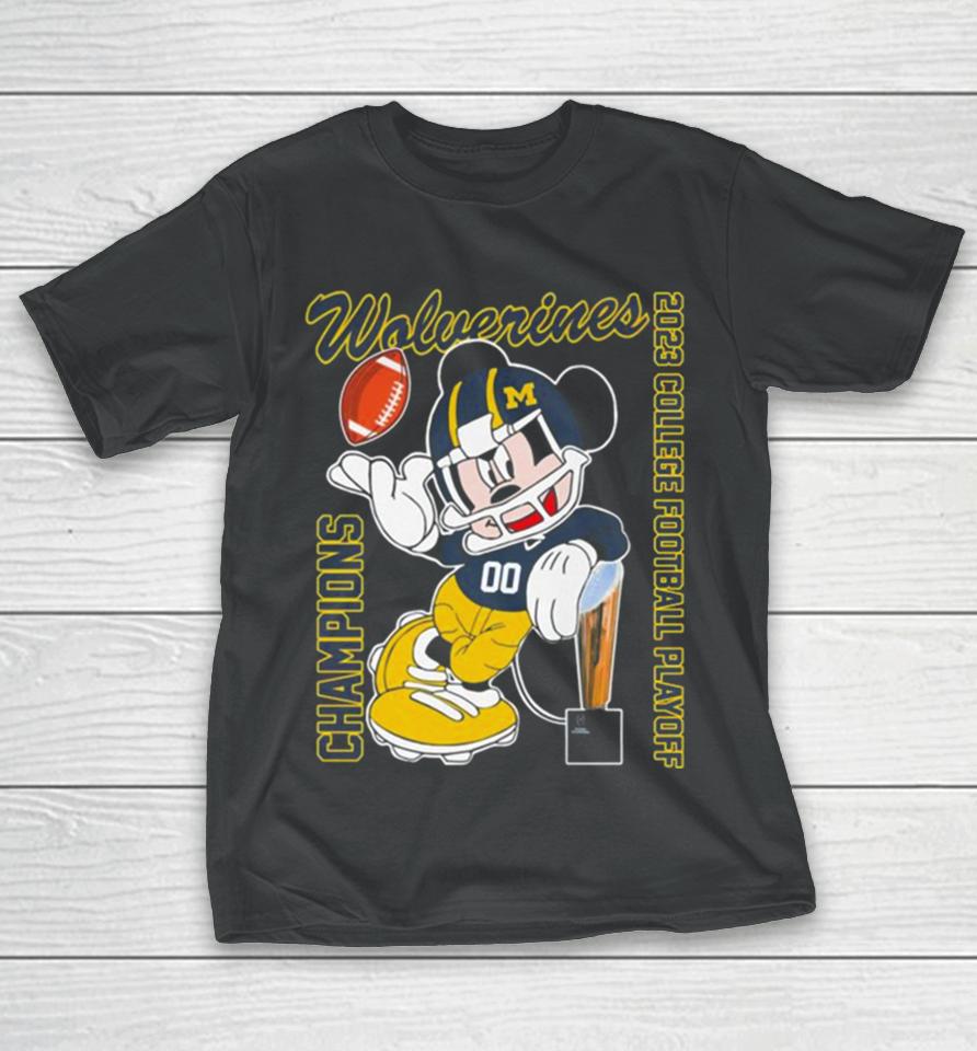 Mickey Mouse Michigan Wolverines 2022 College Football Playoff National Champions T-Shirt