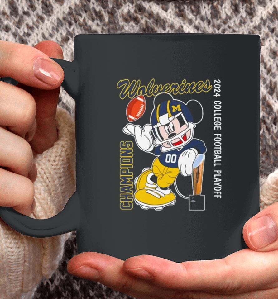 Mickey Mouse Michigan Wolverines 2024 College Football Playoff Coffee Mug